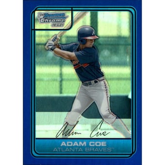 2006 Bowman Chrome Draft Draft Picks Blue Refractors #34 Adam Coe