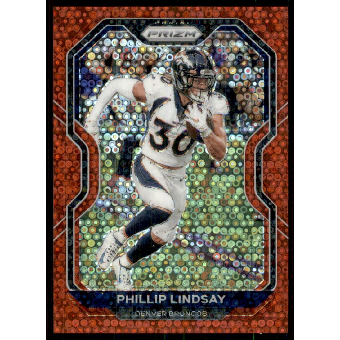 2020 Panini Prizm Prizms No Huddle Red #114 Phillip Lindsay. rookie card picture