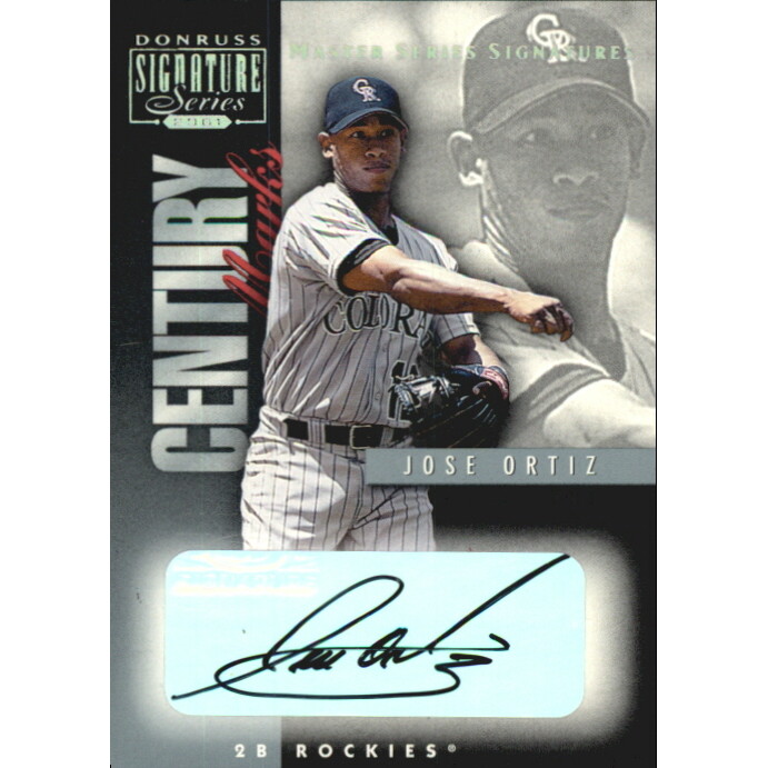 2001 Donruss Signature Century Marks Masters Series #37 Jose Ortiz. rookie card picture