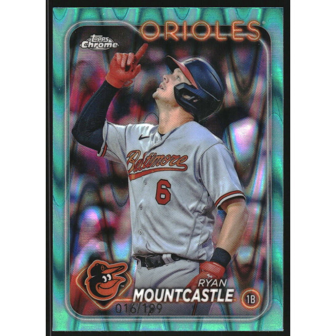 2024 Topps Chrome Aqua RayWave Refractors #265 Ryan Mountcastle. rookie card picture