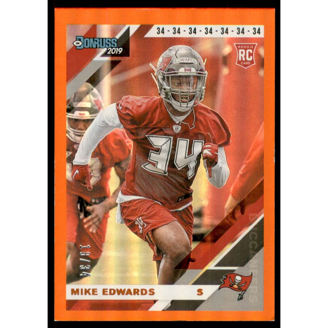 2019 Donruss Jersey Number #286 Mike Edwards/34. rookie card picture