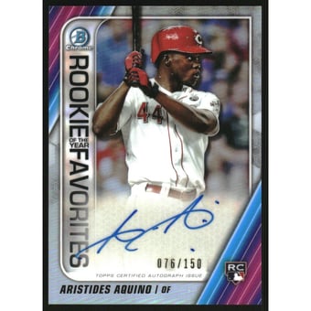 2020 Bowman Chrome Rookie of the Year Favorites Autographs #ROYFAAAQ Aristides Aquino