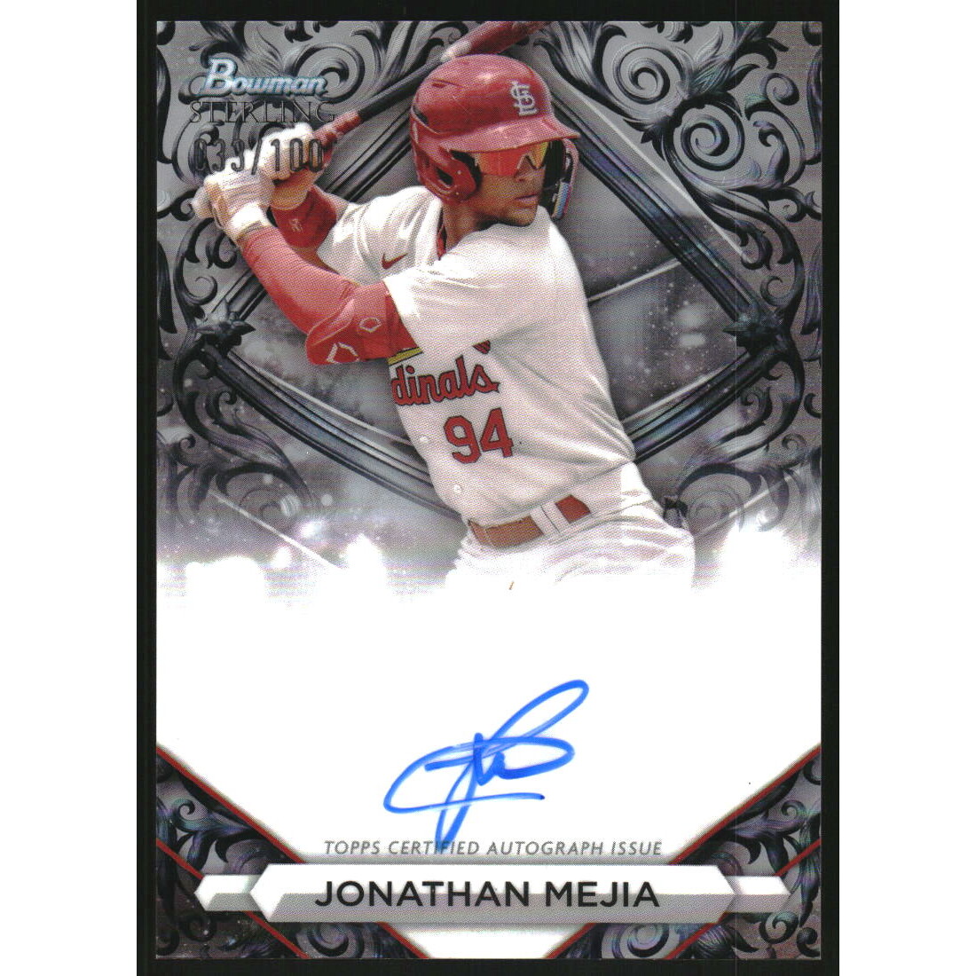 2023 Bowman Sterling Prospect Autographs Sterling Silver Refractors #PAJM Jonathan Mejia