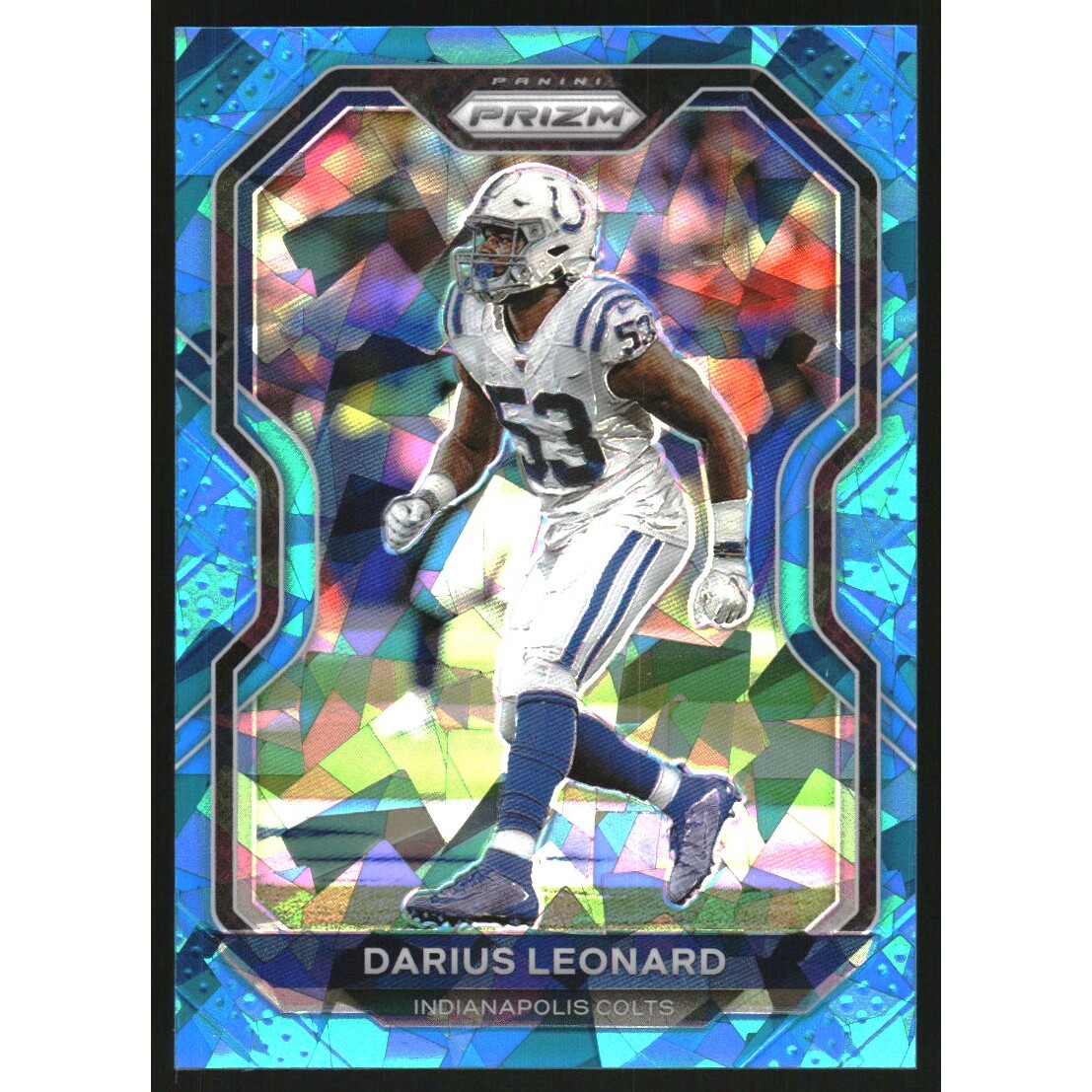 2020 Panini Prizm Prizms Blue Ice #89 Darius Leonard. rookie card picture