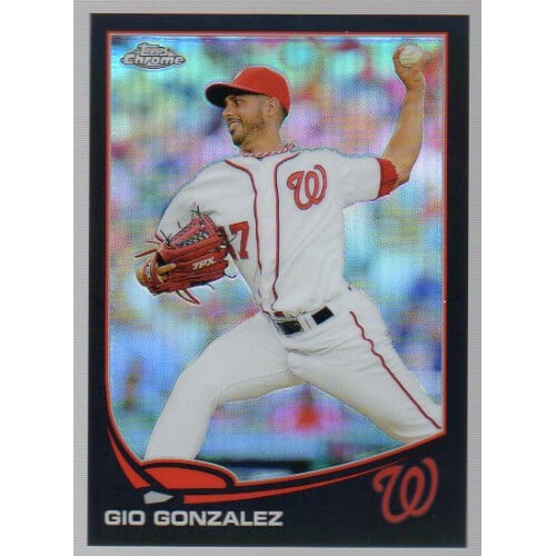 2013 Topps Chrome Black Refractors #213 Gio Gonzalez. rookie card picture