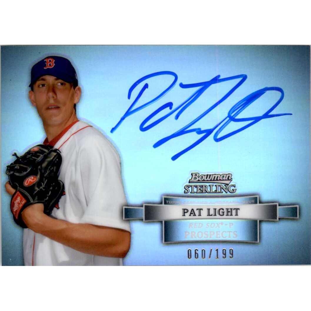 2012 Bowman Sterling Prospect Autographs Refractors #PL Pat Light. rookie card picture