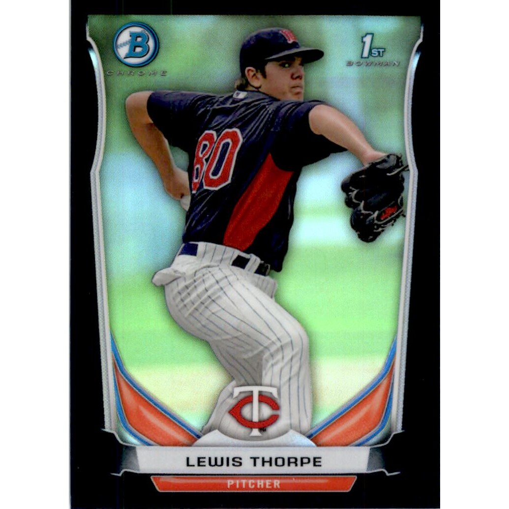 2014 Bowman Chrome Prospects Black Refractors #BCP32 Lewis Thorpe. rookie card picture