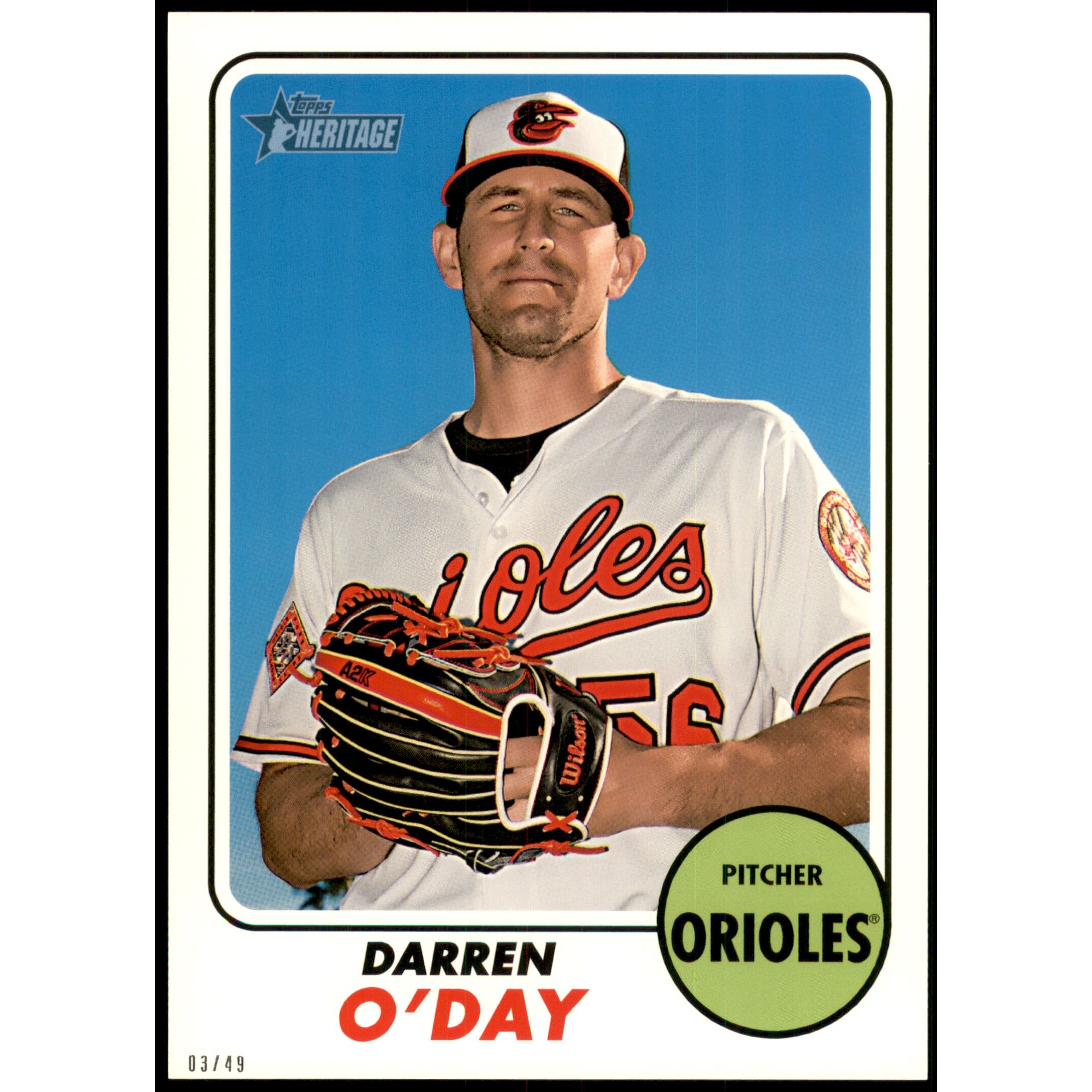 2017 Topps Heritage 5x7 #581 Darren O'Day. rookie card picture