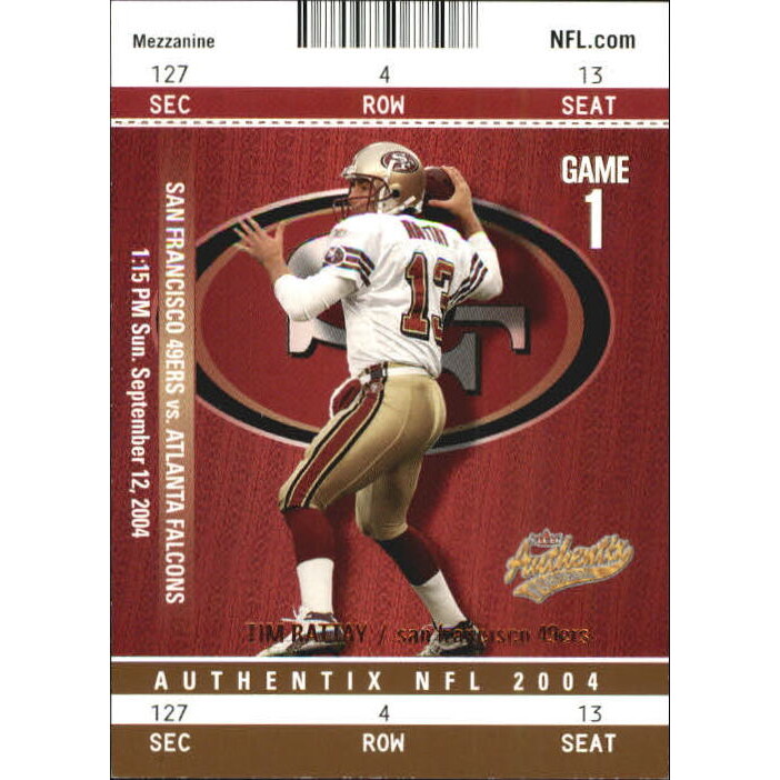 2004 Fleer Authentix Mezzanine Bronze #50 Tim Rattay