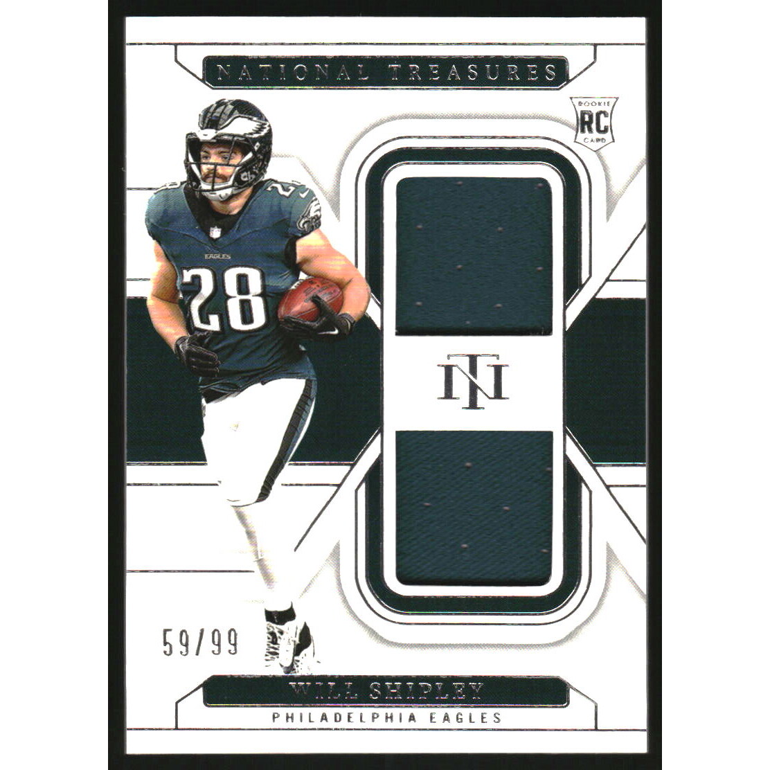 2024 Panini National Treasures Rookie Dual Materials #43 Will Shipley 2024 Panini National Treasures Rookie Dual Materials #43 Will Shipley
