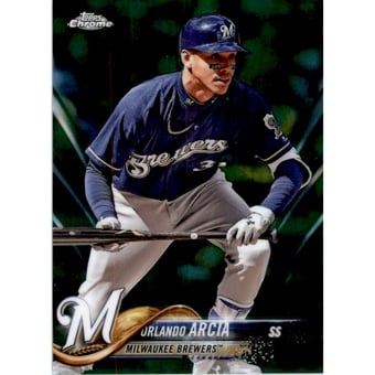 2018 Topps Chrome Green Refractors #135 Orlando Arcia