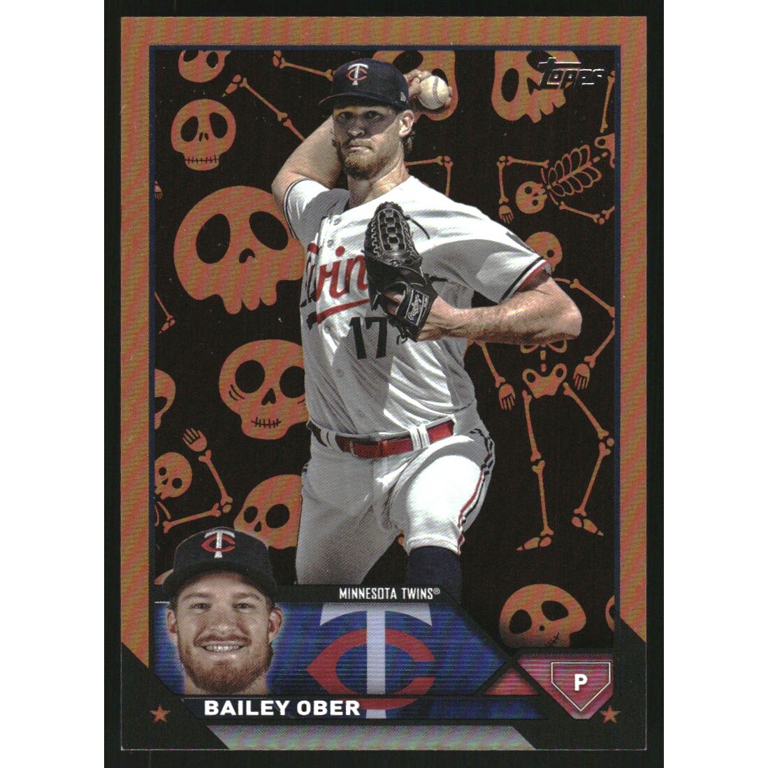 2023 Topps Update Halloween Skeleton #US301 Bailey Ober. rookie card picture