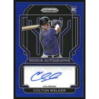 2022 Panini Prizm Rookie Autographs Prizms Blue #3 Colton Welker