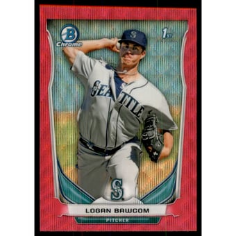 2014 Bowman Chrome Prospects Series 2 Pink Wave Refractors #BCP81 Logan Bawcom