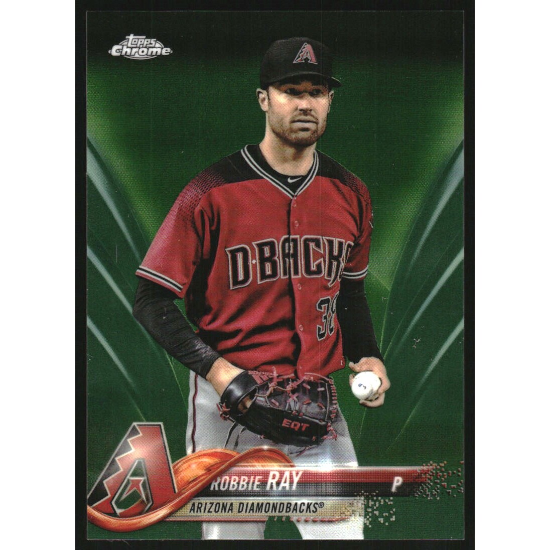 2018 Topps Chrome Green Refractors #129 Robbie Ray. rookie card picture