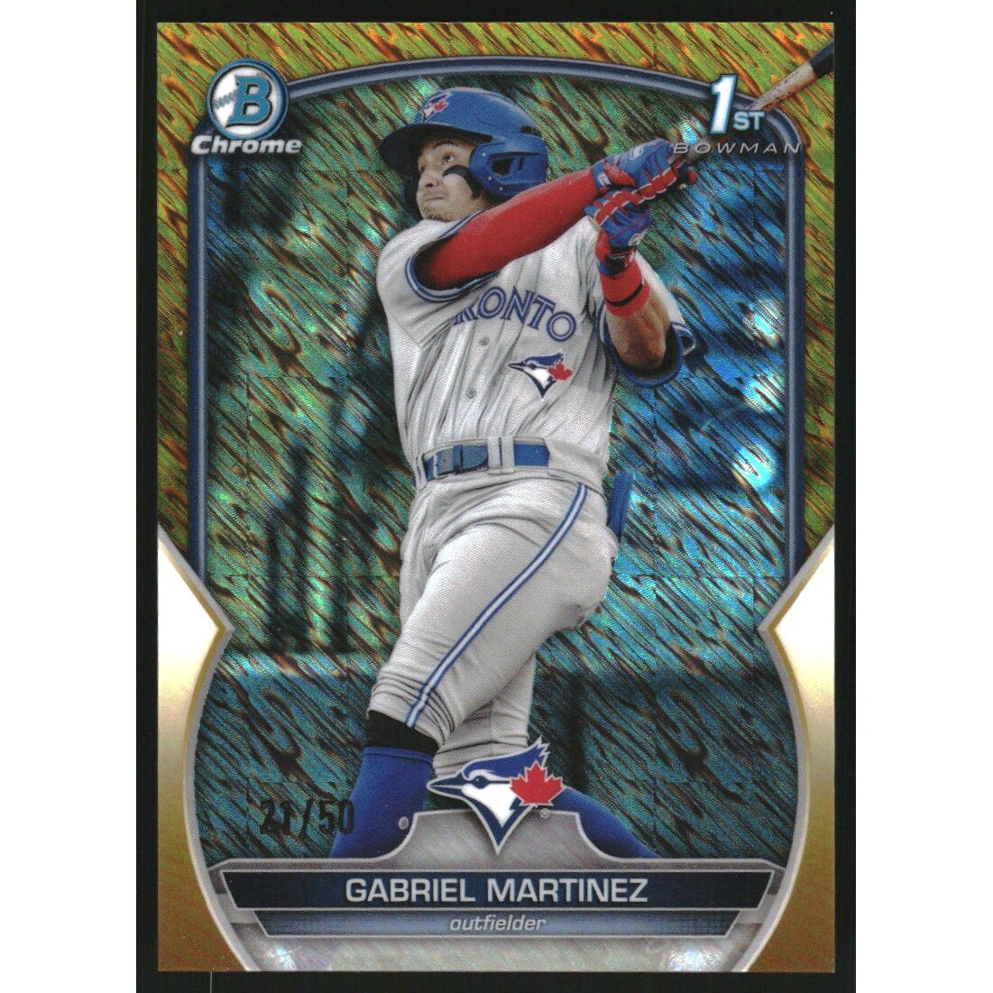 2023 Bowman Chrome Prospects Gold Shimmer Refractors #BCP45 Gabriel Martinez