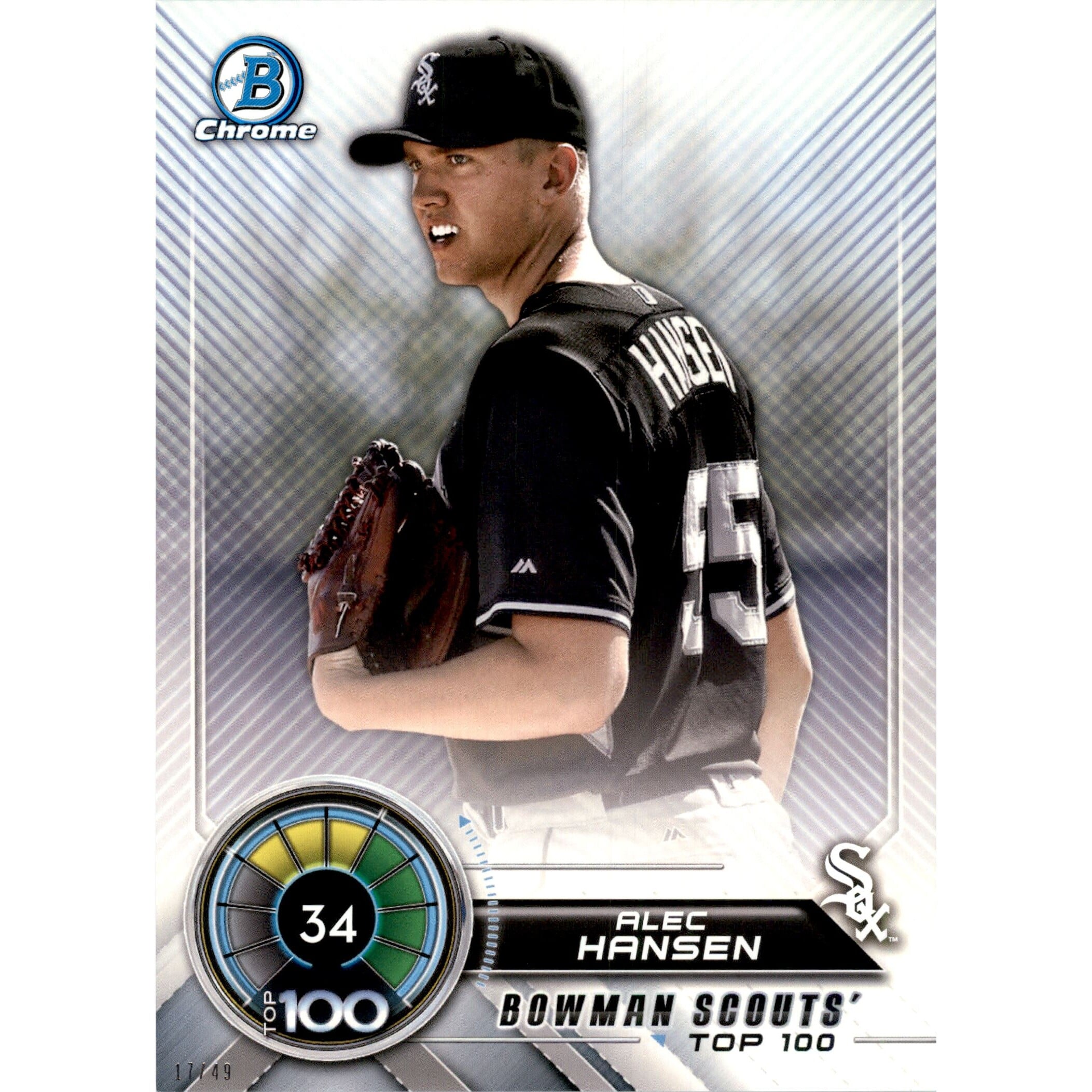 2018 Bowman Chrome 5x7 Scouts Top 100 #BTP34 Alec Hansen. rookie card picture