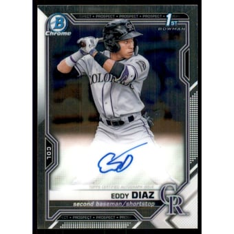 2021 Bowman Chrome Prospect Autographs #CPAED Eddy Diaz