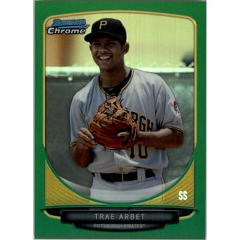 2013 Bowman Chrome Draft Draft Picks Green Refractors #BDPP55 Trae Arbet