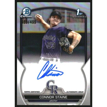 2023 Bowman Chrome Prospect Autographs Refractors #CPACSE Connor Staine