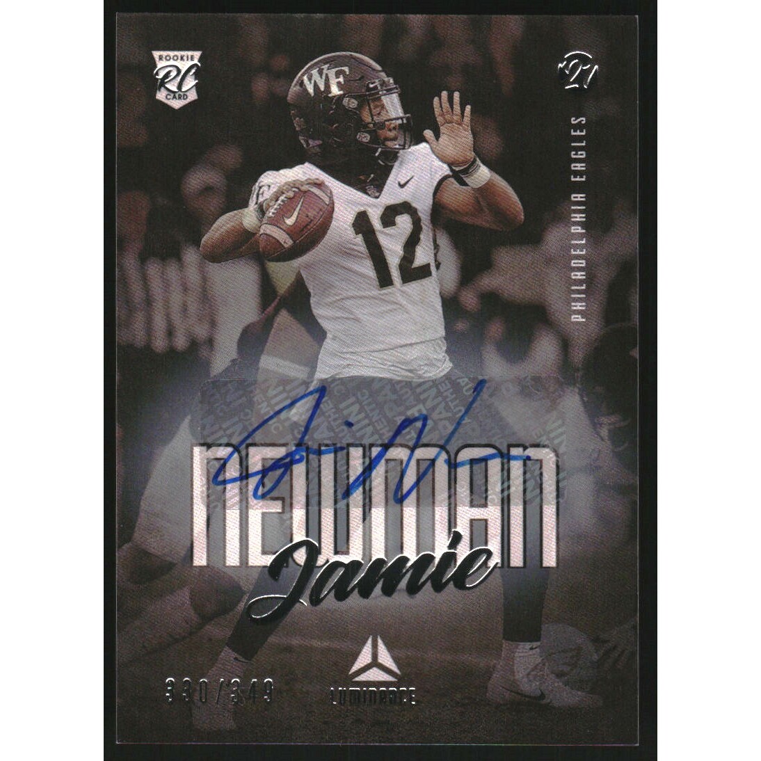 2021 Panini Luminance Autographs #197 Jamie Newman/349. rookie card picture