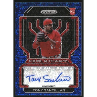 2022 Panini Prizm Rookie Autographs Prizms Blue Donut Circles #40 Tony Santillan