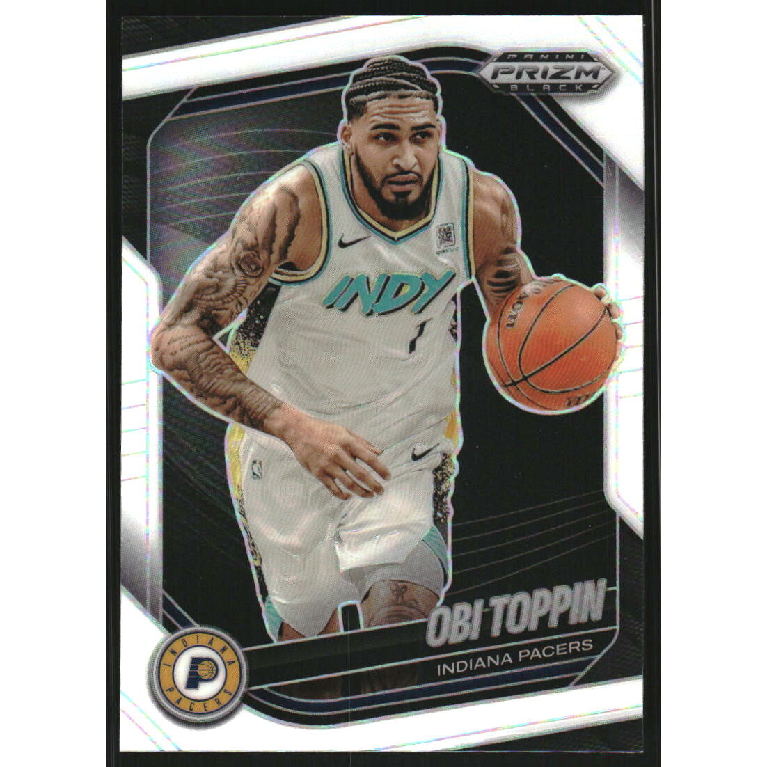 2024-25 Panini Prizm Black Prizms White #184 Obi Toppin 2024-25 Panini Prizm Black Prizms White #184 Obi Toppin