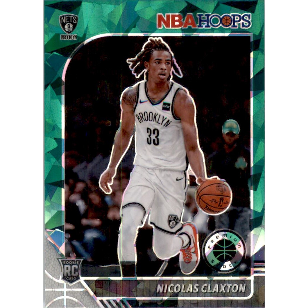 2019-20 Hoops Premium Stock Prizms Green Cracked Ice #241 Nicolas Claxton