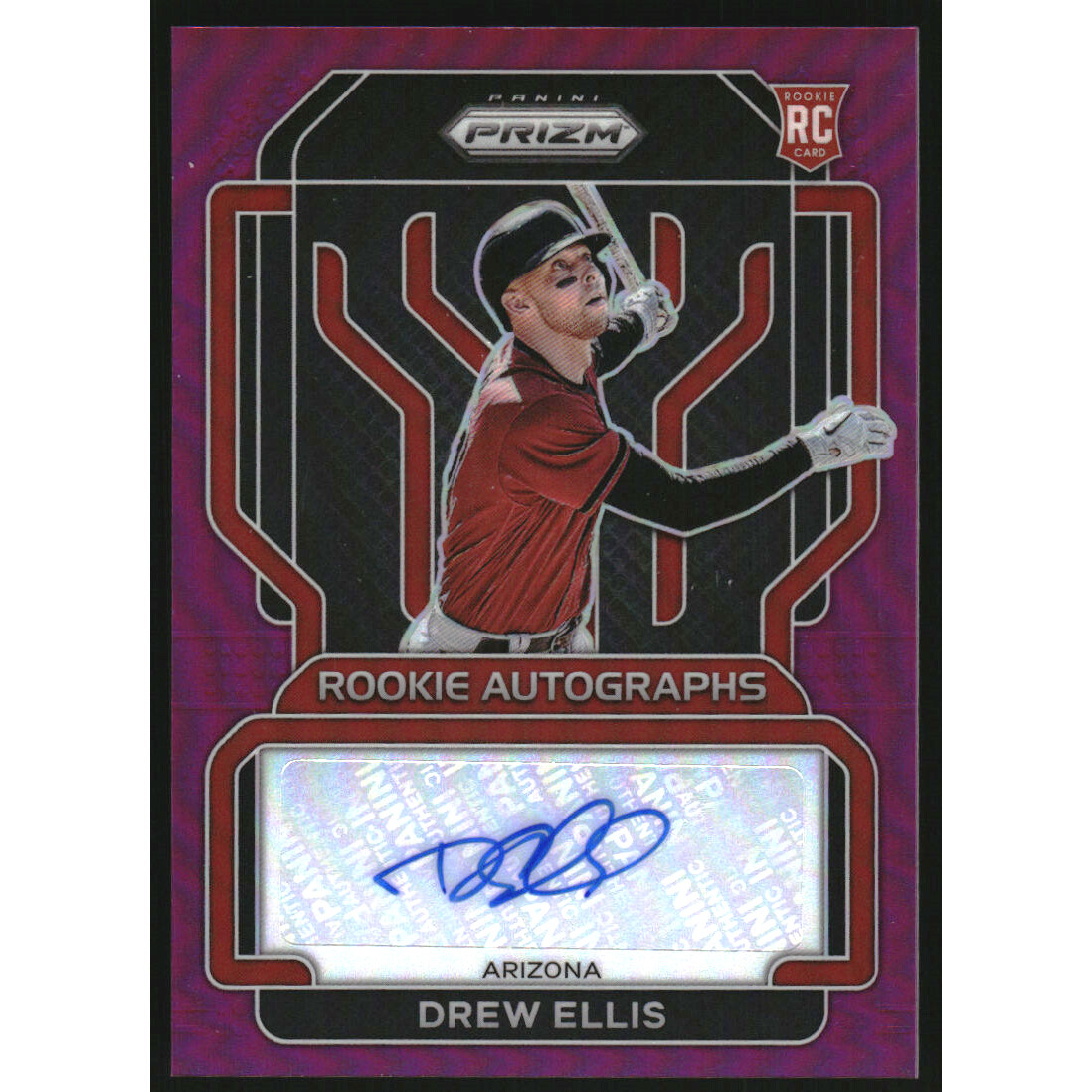 2022 Panini Prizm Rookie Autographs Prizms Purple #54 Drew Ellis