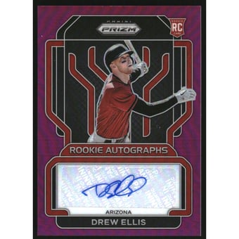 2022 Panini Prizm Rookie Autographs Prizms Purple #54 Drew Ellis