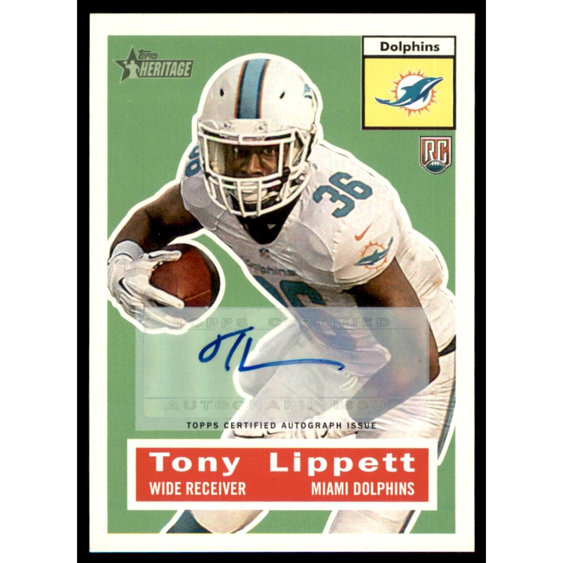 2015 Topps Heritage Autographs #52 Tony Lippett. rookie card picture