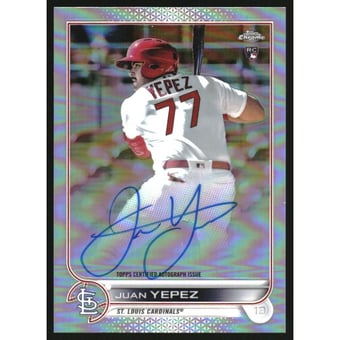 2022 Topps Chrome Rookie Autographs Refractors #RAJY Juan Yepez