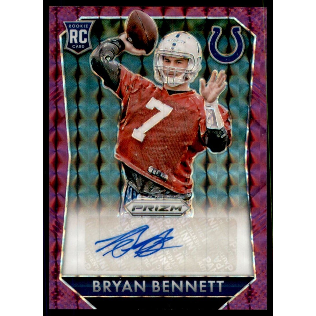 2015 Panini Prizm Rookie Autographs Prizms Violet Mosaic #RSBR Bryan Bennett/30. rookie card picture