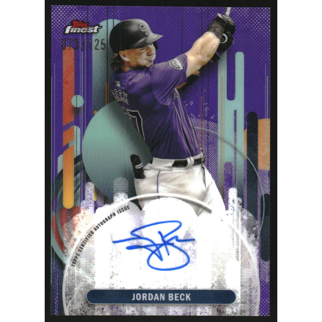 2025 Finest Autographs Purple Refractors #FAJB Jordan Beck
