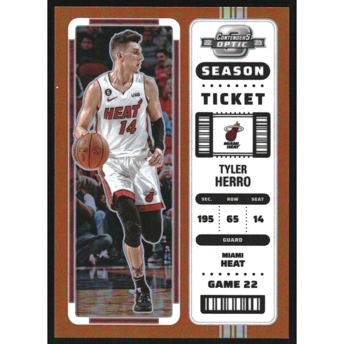 2022-23 Panini Contenders Optic Orange #29 Tyler Herro
