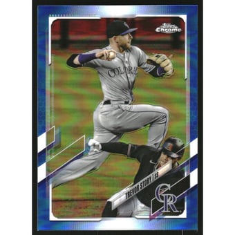 2021 Topps Chrome Blue Refractors #158 Trevor Story
