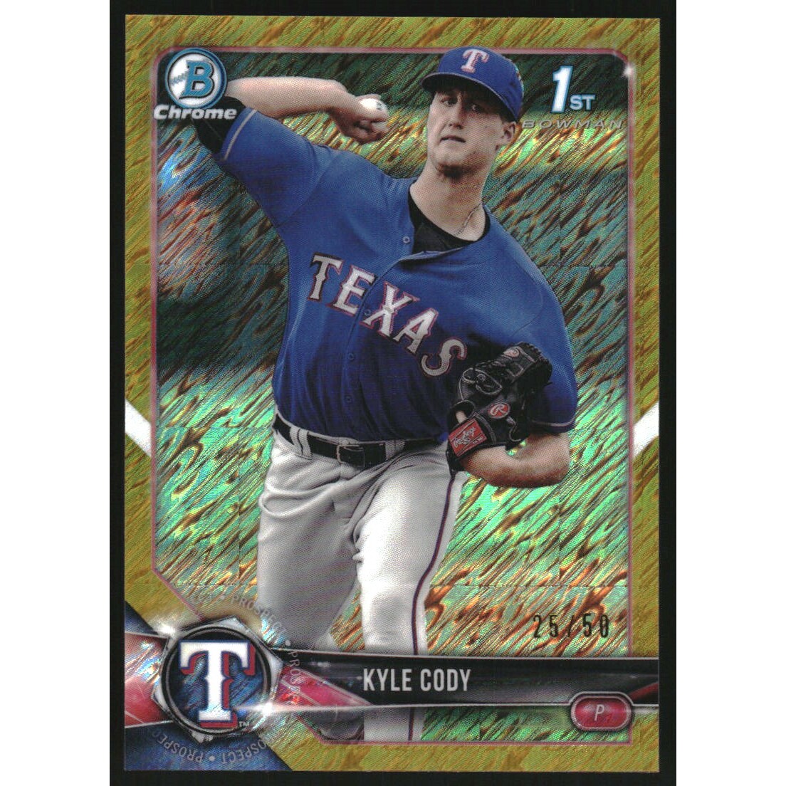 2018 Bowman Chrome Prospects Gold Shimmer Refractors #BCP62 Kyle Cody