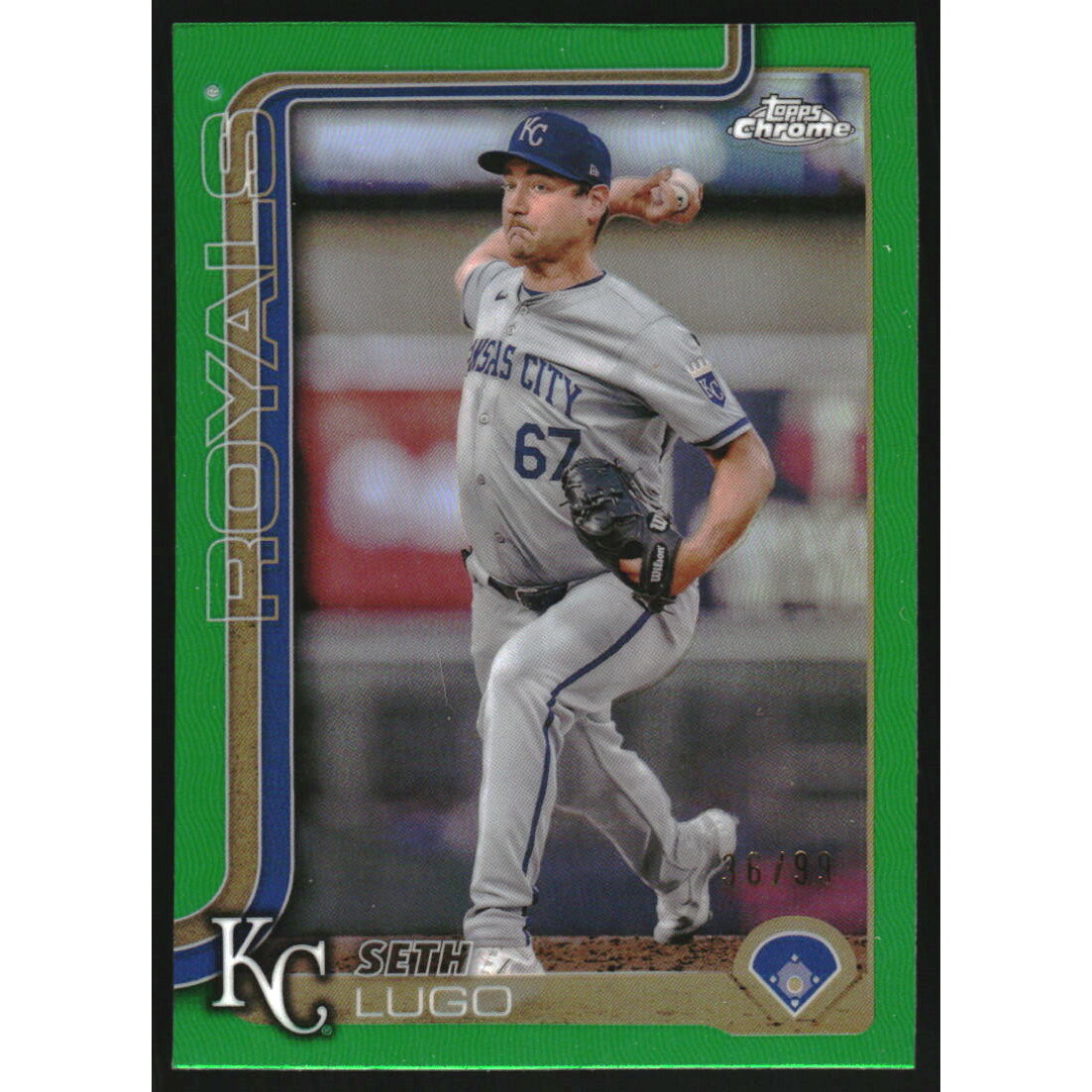 2025 Topps Chrome Green Refractors #94 Seth Lugo. rookie card picture