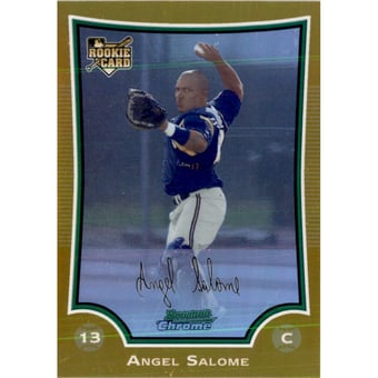 2009 Bowman Chrome Gold Refractors #214 Angel Salome