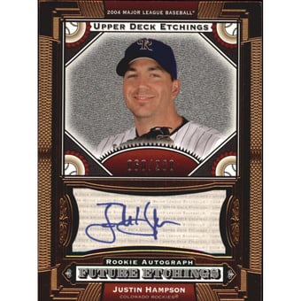2004 Upper Deck Etchings Blue Ink #138 Justin Hampson FE