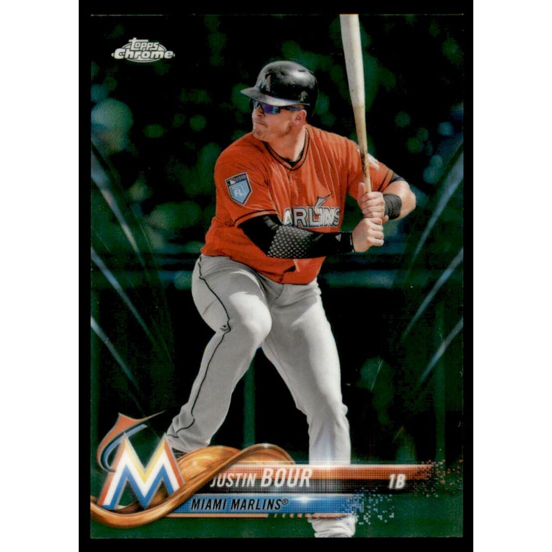 2018 Topps Chrome Green Refractors #68 Justin Bour
