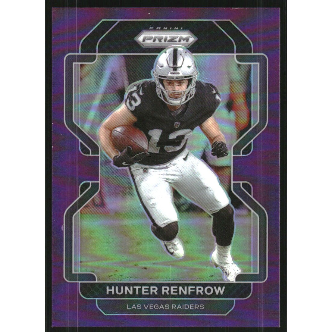 2021 Panini Prizm Prizms Purple #176 Hunter Renfrow. rookie card picture
