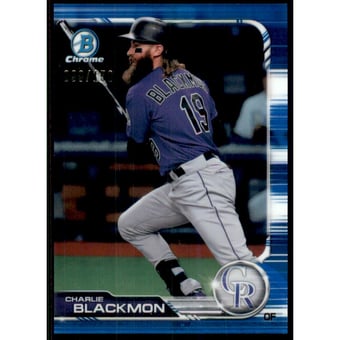 2019 Bowman Chrome Blue Refractors #52 Charlie Blackmon