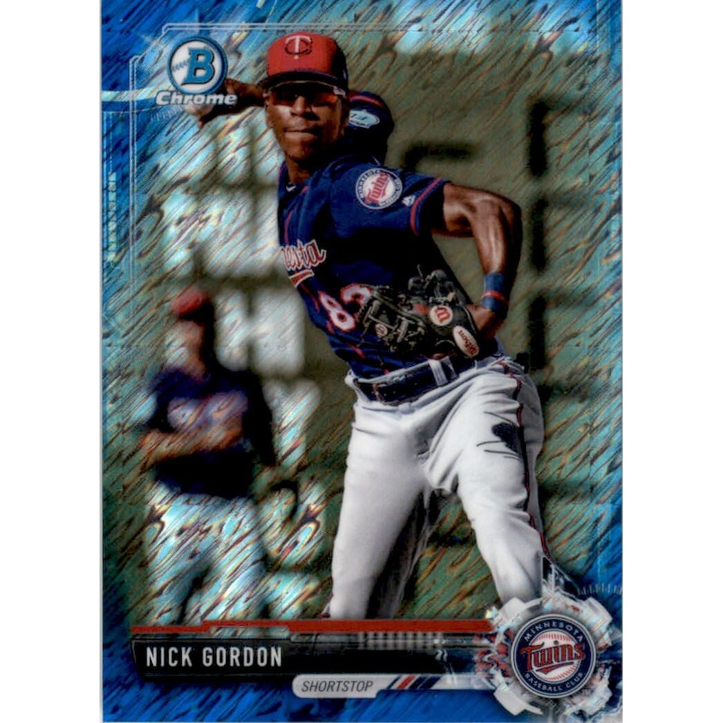 2017 Bowman Chrome Prospects Gold Shimmer Refractors #BCP201 Nick Gordon. rookie card picture
