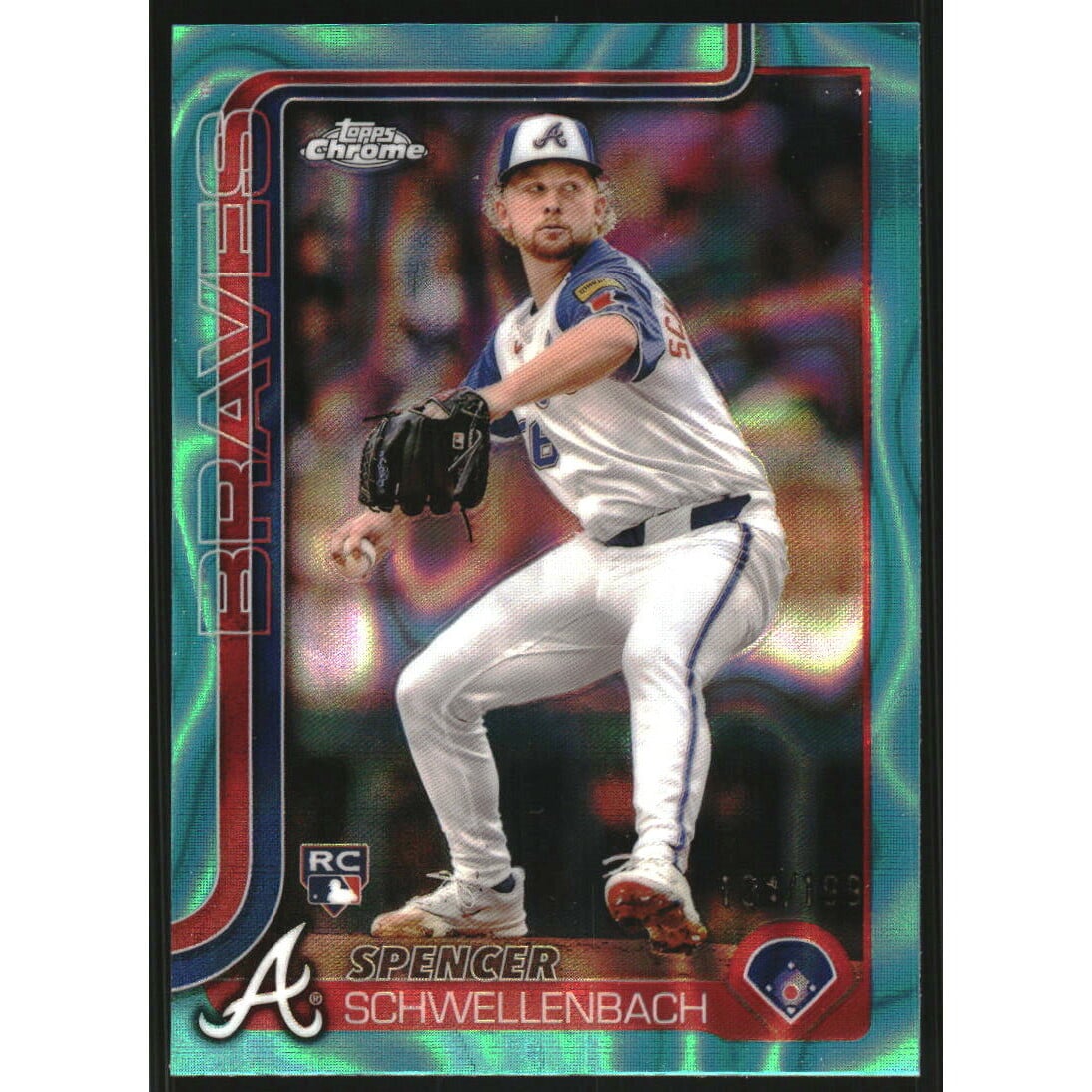 2025 Topps Chrome Aqua Lava Refractors #203 Spencer Schwellenbach
