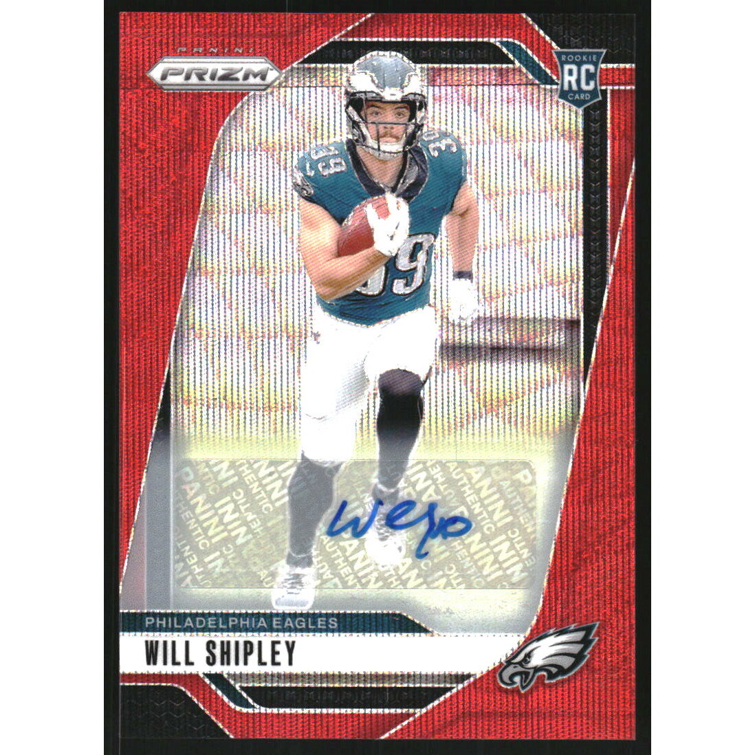 2024 Panini Prizm Autographs Prizms Red Wave #397 Will Shipley