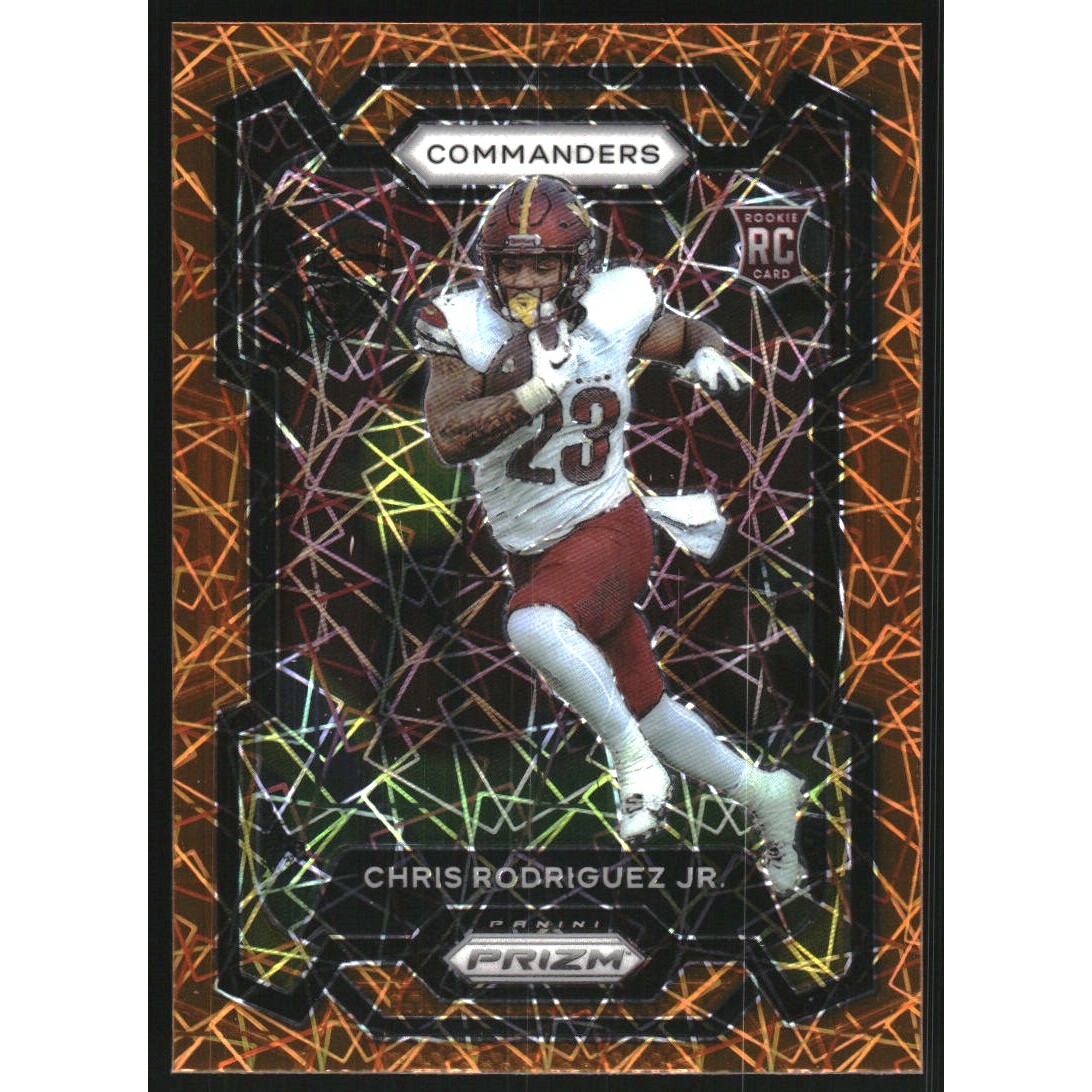 2023 Panini Prizm Prizms Orange Wave #398 Chris Rodriguez Jr.. rookie card picture