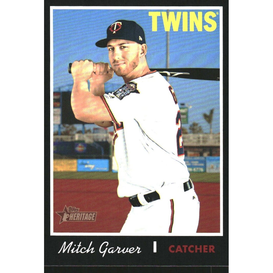 2019 Topps Heritage Black Border #383 Mitch Garver. rookie card picture