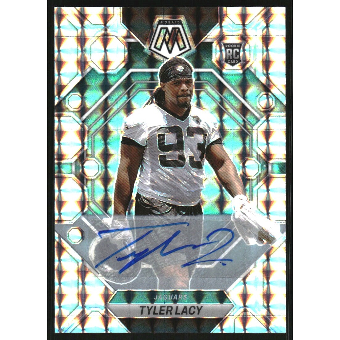 2023 Panini Mosaic Rookie Autographs Mosaic #370 Tyler Lacy. rookie card picture