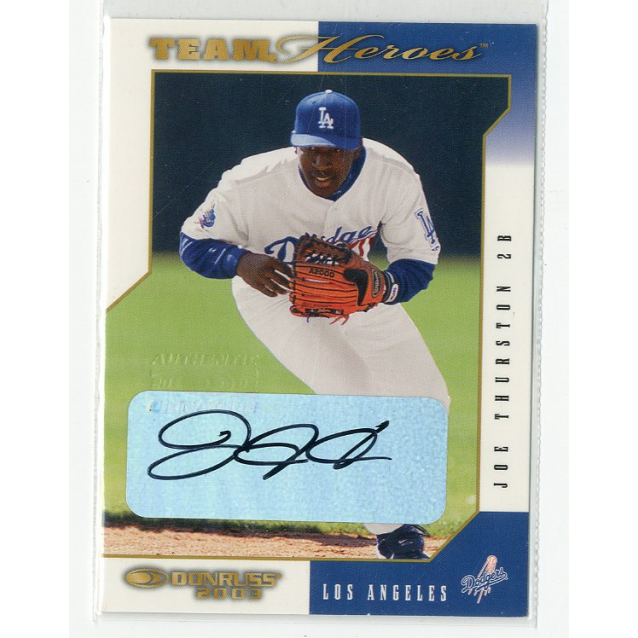2003 Donruss Team Heroes Autographs #258 Joe Thurston/108. rookie card picture